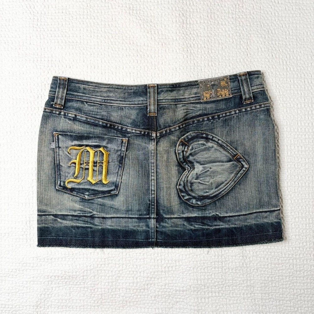 Morgan de Toi heart pocket denim mini skirt